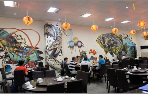 罗甸海鲜餐厅墙体彩绘